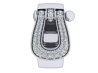 Force Large Diamond Ring EU 48-62 sizes 3D print model