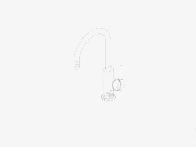 Sink Mixer - Luxury - Sleek Oval Low-poly 3D model