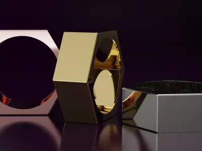 hexagon ring N02 54EU SIZE Free 3D print model