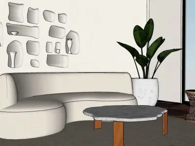 Curve Seat Area 3D model