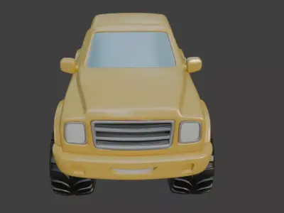 Cartoon Yellow Truck Car Model for 3D Print 3D print model