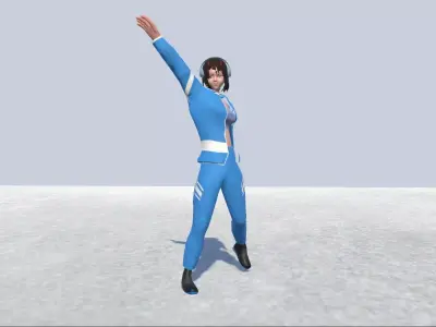Racer avatar 3 female Rigged Low-poly 3D model