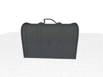 Baron Decorative Storage Trunk Wood Box 3D model