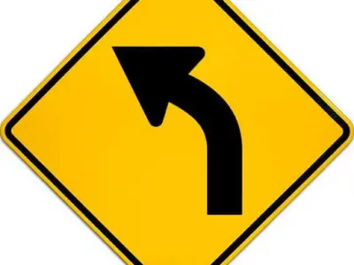 American Road Left Curve Low-poly 3D model