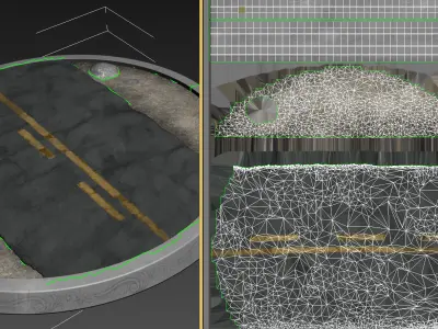  Base Steet Pedestal Low-poly 3D model