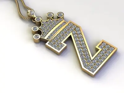 Alphabet V2 Diamond Font Style Pendant Z 3D print model