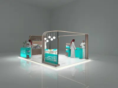 booth 6x4 open side  3D model