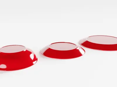 Polka Dot Bowl and Plates 3D model