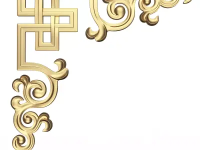 Corner Carved Plaster Molding Decoration 021 Low-poly 3D model