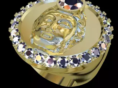 Buddha Shakyamuni Rings 3D print model