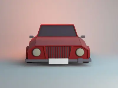 Toon Car Lowpoly Low-poly 3D model