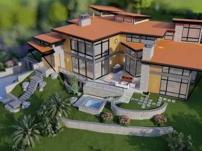 Vacation House In The Woods 3D model