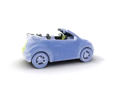 Lime Green Convertible model pack Low-poly 3D model