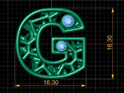 SIMPLE ALPHABET G PENDANT 3D PRINTABLE MODEL  3D print model