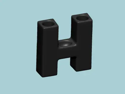 Vase H - Alphabet Vases Collection Letters - STL Printable 3D print model