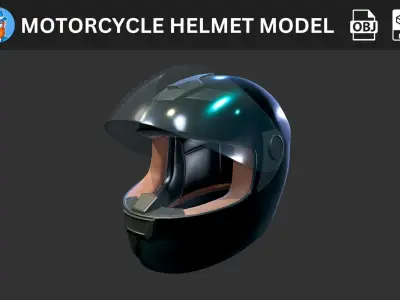 Motorcycle Helmet 3D Model 3D model