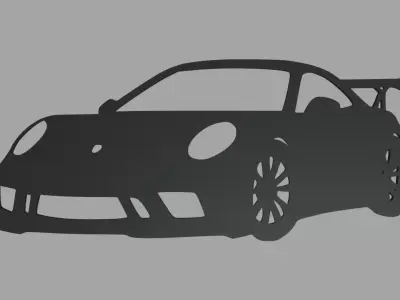 Porsche 911 GT3 Wall Silhouette 3D print model