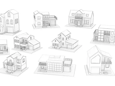 House Pack  Low-poly 3D model