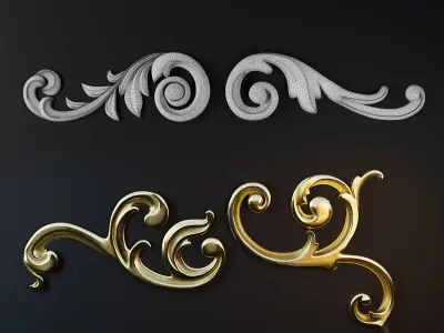 Ornament Gold 06 3D model