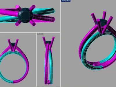 Classic Solitaire Engagement ring Anello solitario Sl73 3Dprint  3D print model