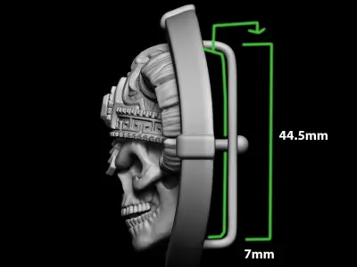 skull belt buckle demon  vol4 3D print model