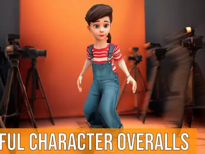 Youthful Character Overalls model pack Low-poly 3D model