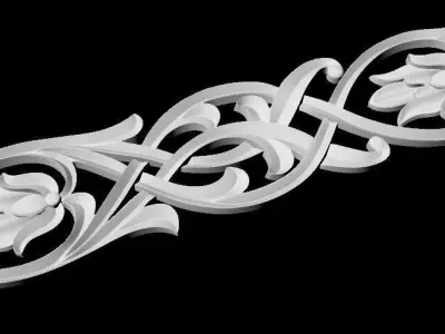 Central decor ornament for furniture 3D model 500
