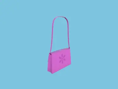 Pink Glossy Female Bag - Character Fashion Design Low-poly 3D model