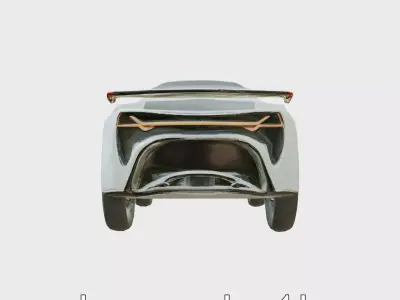 Futuristic Flying Car Taxi Concept Low-poly 3D model