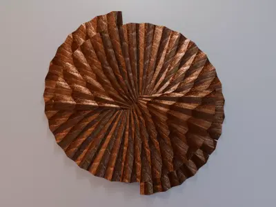 Folded Metal Wall Sculpture Abstract Luxury 3D Wall Art Copper Low-poly 3D model