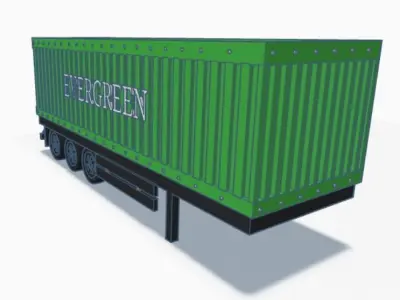 Container Trailer Evergreen 3D model
