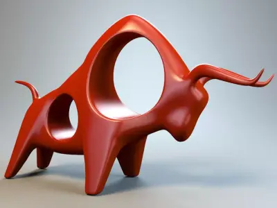 Bull figurine P 3D print model