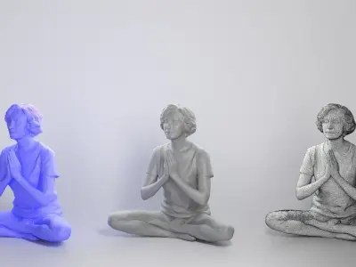 Woman in sportswear doing yoga 303 Low-poly 3D model