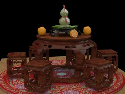 Chinese gourd wine bottle   3D model