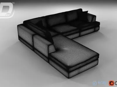Ascot Corner Sofa 3D model
