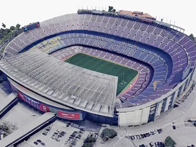 Camp Nou Stadium - Barcelona Low-poly 3D model