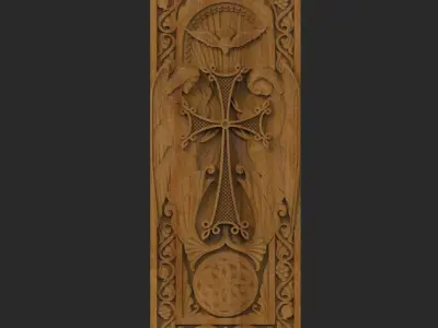 Icon 1 ornately carved wooden panel 3D print model