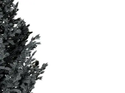 Dark christmas tree with boxes and garland 3D model