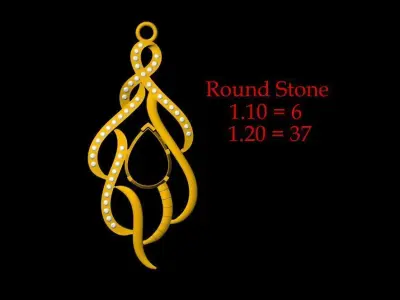 Fancy Gold Pendant - 0118 3D print model