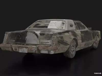 Abandoned Old Continental Low-poly 3D model