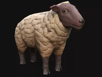 Mobile Sheep Low-poly 3D model