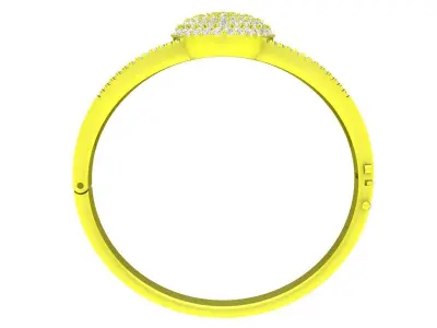 A5672 Luxury Diamond Heart Bangle 3D Model 3D print model