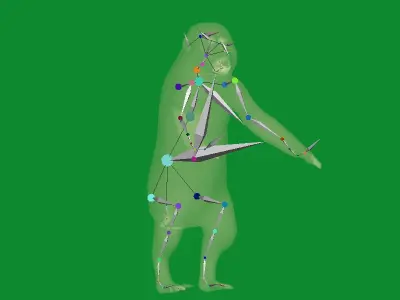 Snow Monkey Japanese Macaque Low-poly 3D model