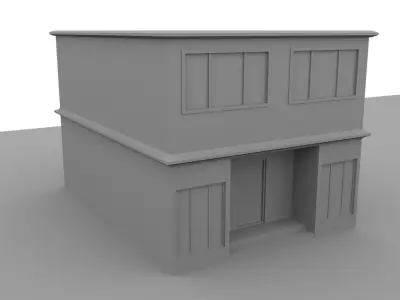 building model 2 low poly Low-poly 3D model