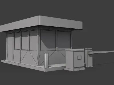 Security Booth Low-poly 3D model