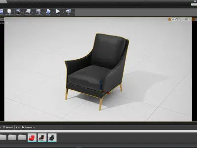 Flexform Boss Chair UE4 Low-poly 3D model