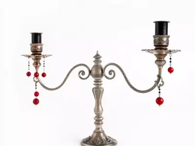 Ornate Silver Candelabra model pack Low-poly 3D model