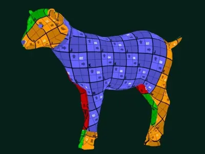 Kid Baby Goat Doeling Low-poly 3D model