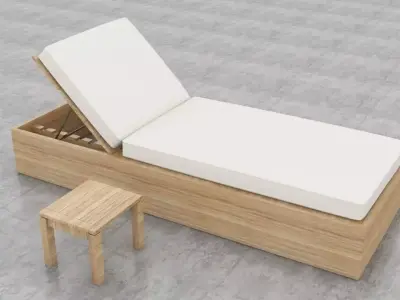 Lounge Chair Pool 3D model