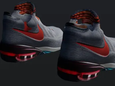 Grey with red laces runners Free 3D model